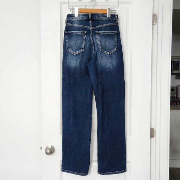 Stretch High Rise Straight Leg Jeans - Vintage Blue Wash - FASHION NOVA - Picture 3 of 9